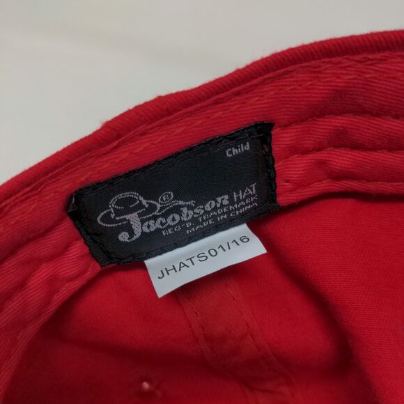 Mackinac Island Boy's Slideback Hat Red Size Child Embroidered Logo - Picture 7 of 7